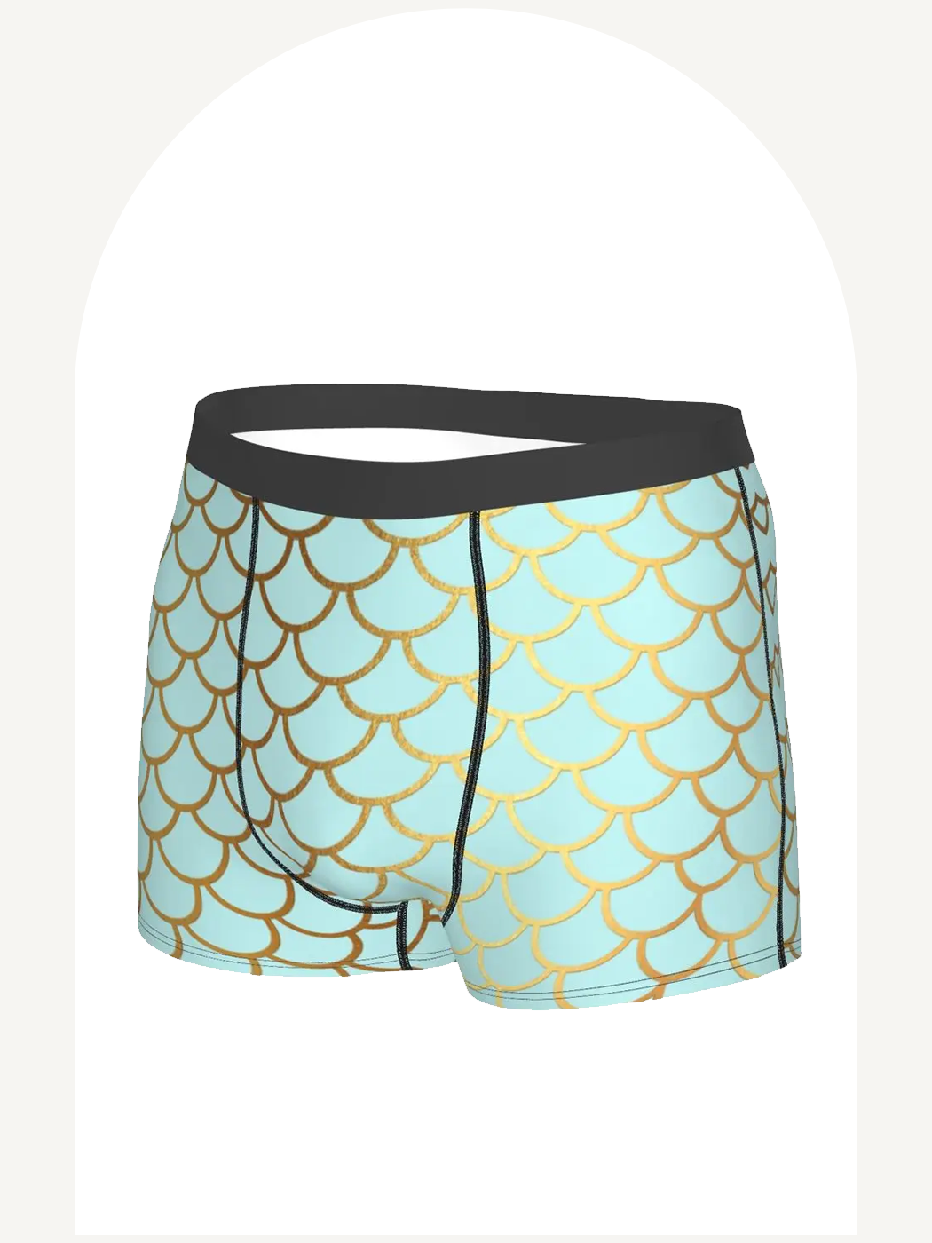 Fish scale boxer briefs