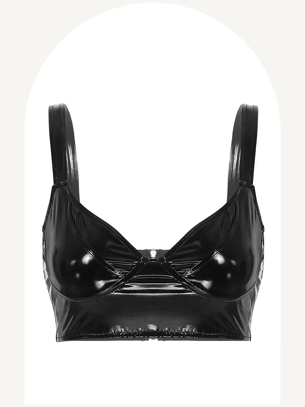 Patent leather bra