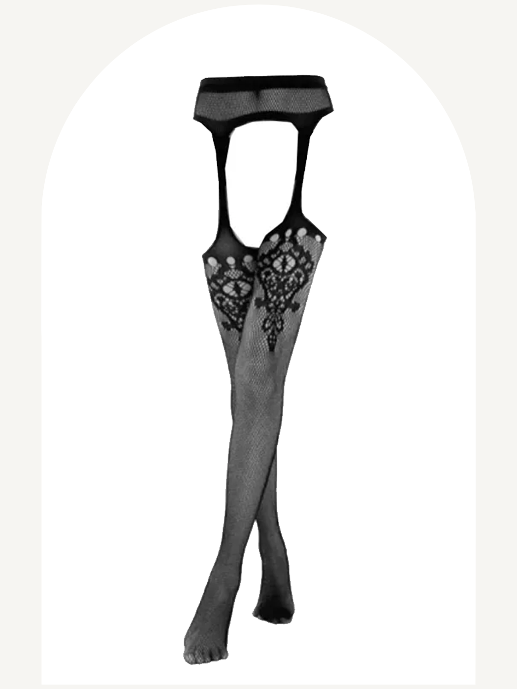 Cut-out fishnet suspender pantyhose Fashione Shanone Cut-out fishnet suspender pantyhose Fashione Shanone