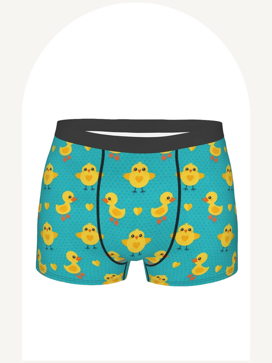 Cartoon chicks printed boxer briefs