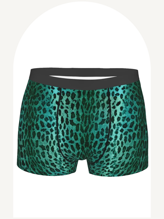 Green leopard boxer briefs