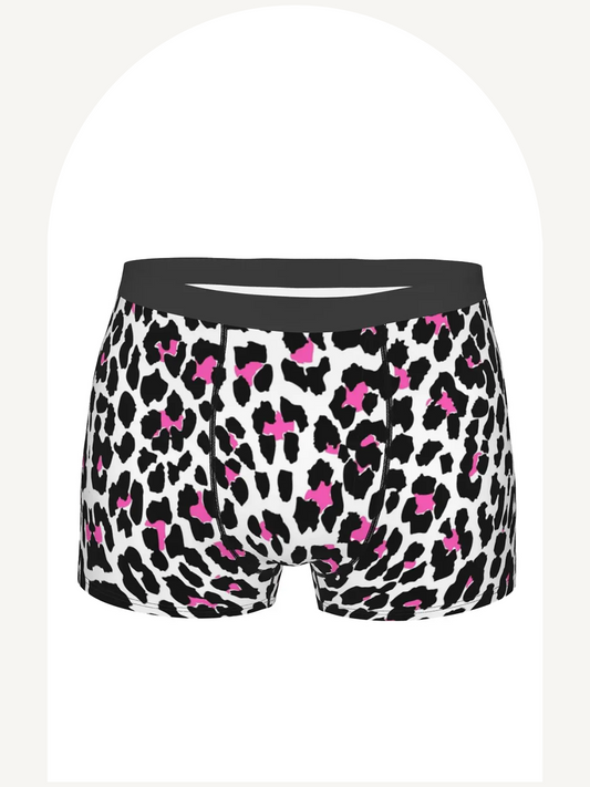 Pink leopard boxer briefs