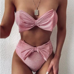 Bikini bandeau avec noeud