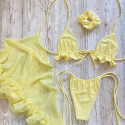 Yellow bikini with sarong