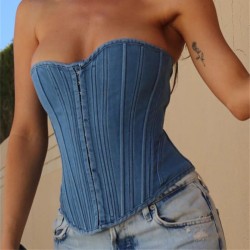 Bustier corset en jean