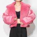 Pink lambswool coat