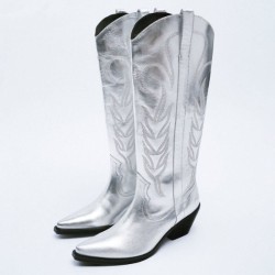 Metallic cowboy boots