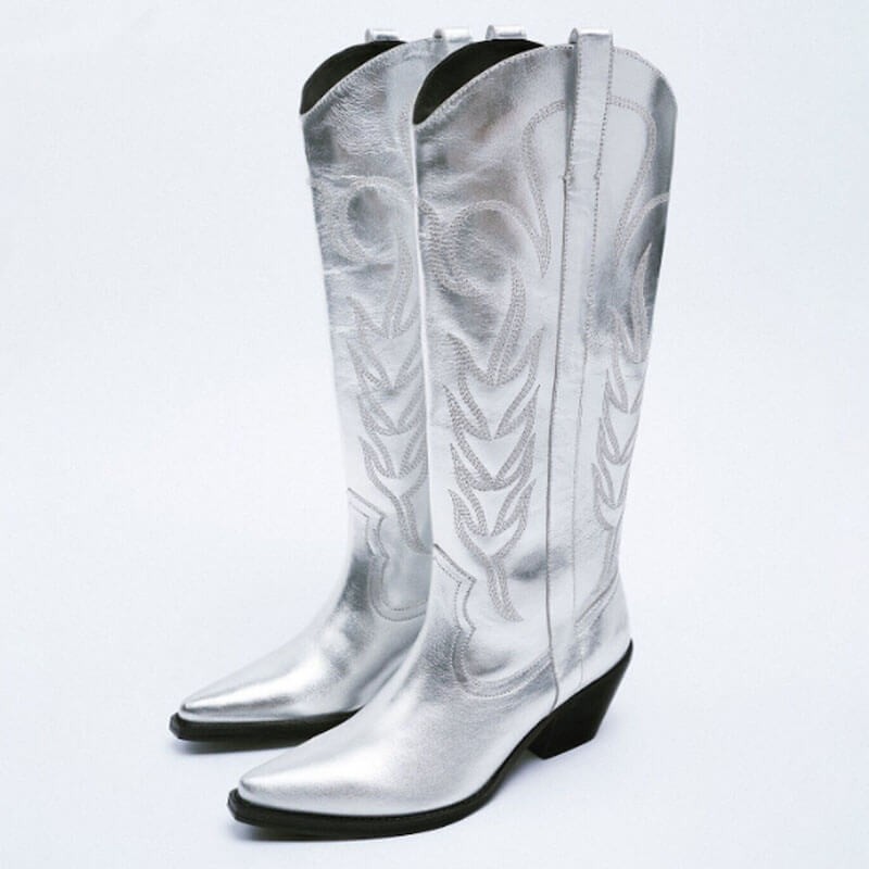 Metallic cowboy boots