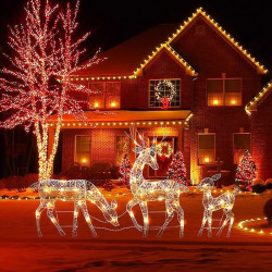 Décoration lumineuse de Noël en forme de rennes