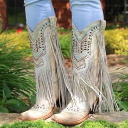 Fringed cowboy boots