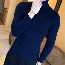 Men's tight turtleneck sweater