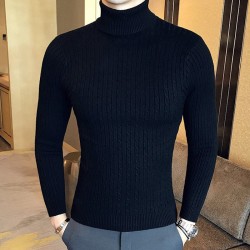 Men's tight turtleneck sweater