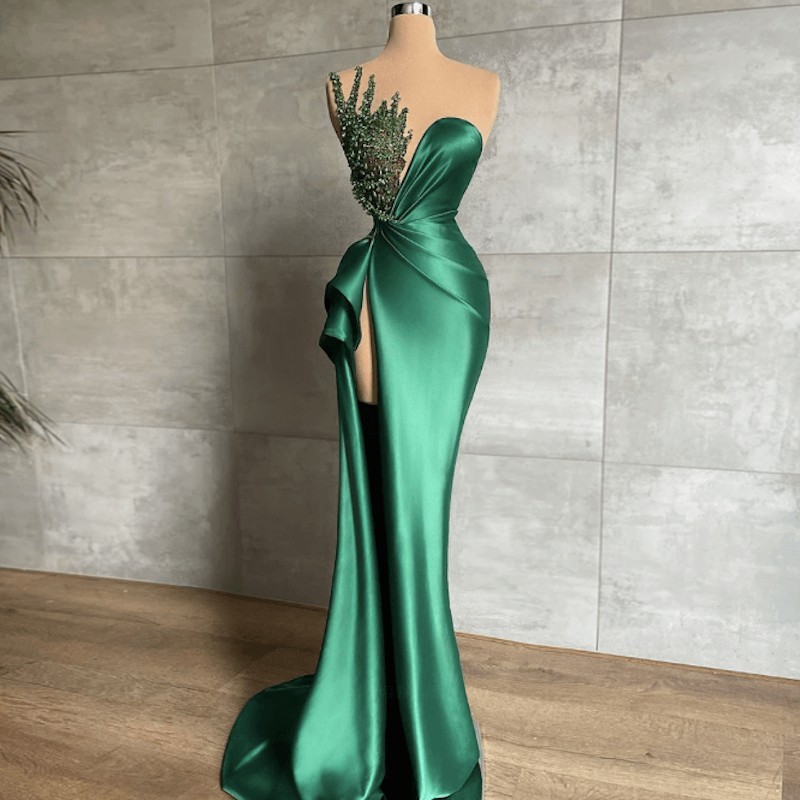 Emerald green mermaid dress