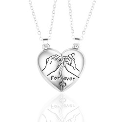 Heart halves Valentine's day necklace