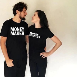 Couple T-shirts Money maker / Money spender