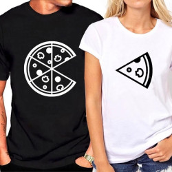 T-shirts de couple pizza