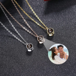 Unisex custom picture projection necklace