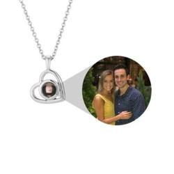 Custom picture projection heart necklace