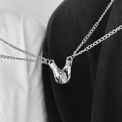 Hand in hand couple necklace