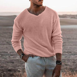 Pull rose pour homme