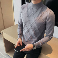 High neck sweater for men