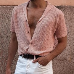 Men’s summer short sleeves cardigan