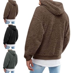 Fluffy wool hoodie for men