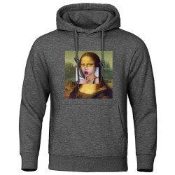 Mona Lisa sucking hoodie for men