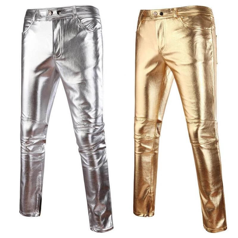 Pantalon doré ou argenté pour homme