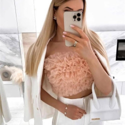 Frilly tulle bandeau top
