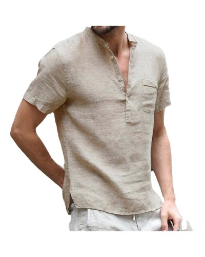 T-shirt d'été en lin et coton pour homme