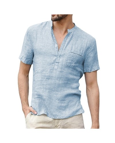 T-shirt d'été en lin et coton pour homme