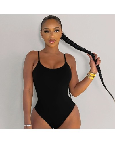 Black one-piece swimsuit with lace up back