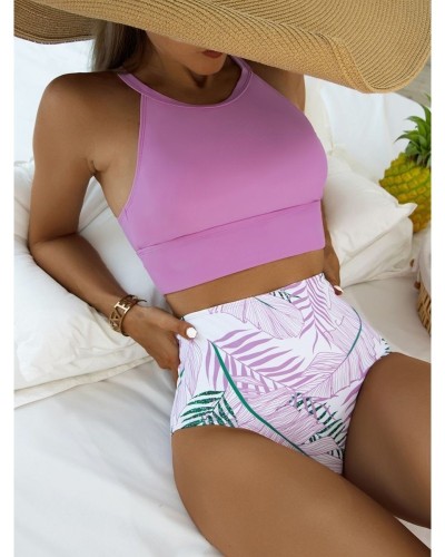 2-piece swimsuit with high neck