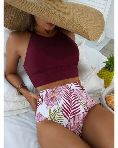 2-piece swimsuit with high neck