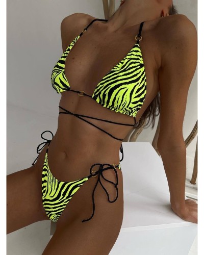 Tiger triangle bikini
