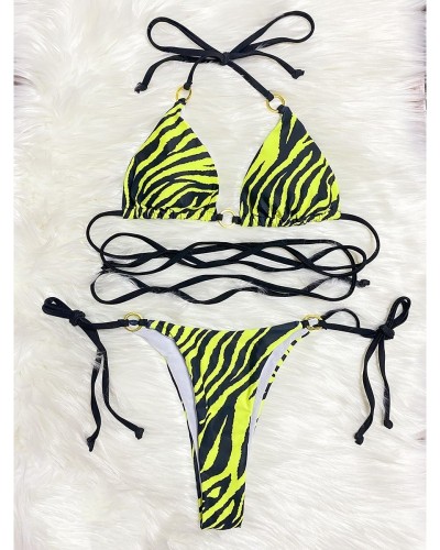 Tiger triangle bikini