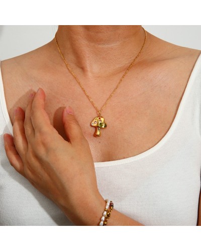 mushroom pendant necklace