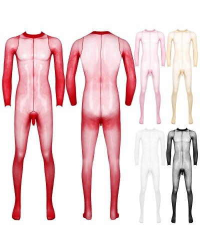 Transparent erotic jumpsuit for men