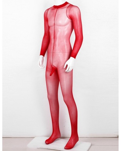 Transparent erotic jumpsuit for men