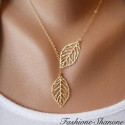 Leaf lariat necklace