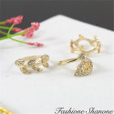 Fashione Shanone - Set of 3 top of fingers leaf rings