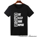 T-shirt "eat, sleep, rave, repeat"