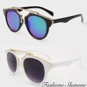Fashione Shanone - Retro sunglasses with golden metal