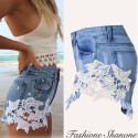 Fashione Shanone - Denim shorts with lace