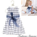 Fashione Shanone - White and blue squared dress