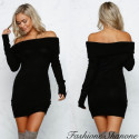 Fashione Shanone - Bardot neck knit dress