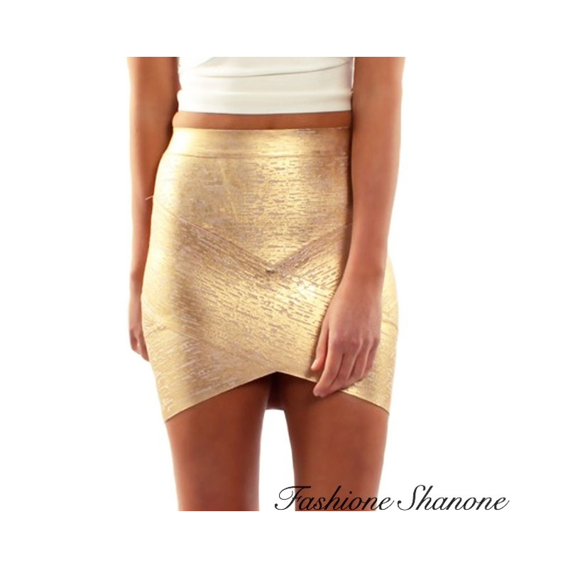Fashione Shanone - Jupe moulante dorée