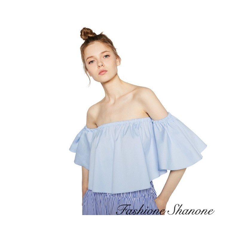 Fashione Shanone - Blouse courte avec encolure Bardot