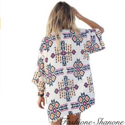 Fashione Shanone - Kimono à motifs géométriques